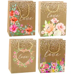 Geschenktüte mit Aufschrift Love Flowers 23 x 18 x 10,5 cm