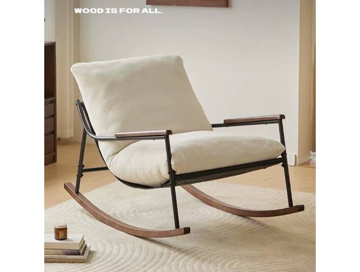 Chaise à bascule simple, chaise de loisirs de balcon, inclinable, chaise de pouf de salon domestique, chaise de sieste de chambre à coucher, chaise longue