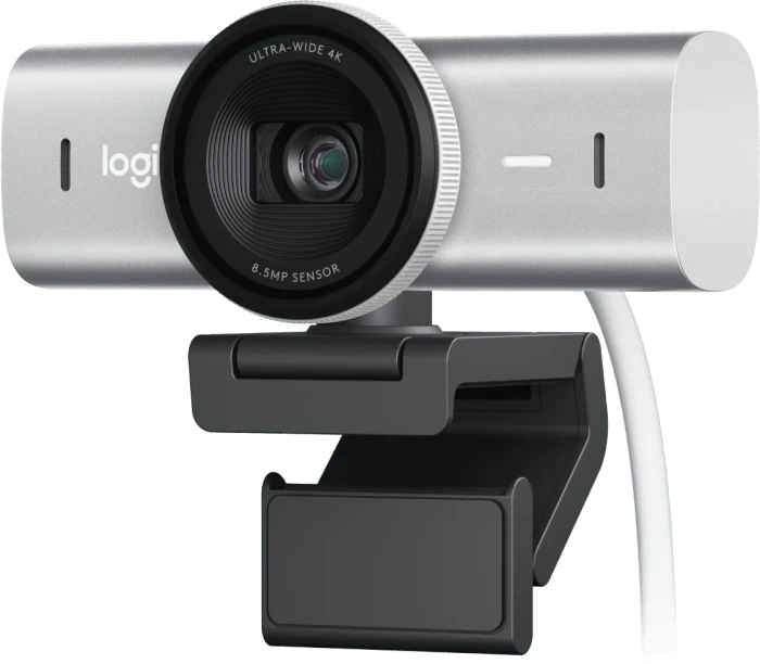 Logitech MX Brio 4K Ultra HD Webcam, Pale Grey