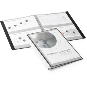 Durable Sichtbuch 2431-01 Duralook Plus aus PP, A4, mit 10 Hüllen und Außentasche, schwarz