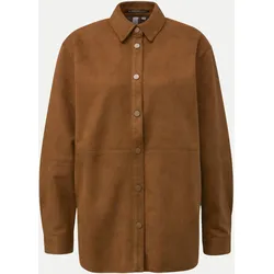 Langes Velours-Overshirt Braun 38