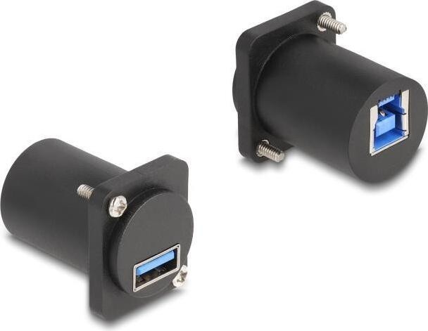 Delock D-type module USB 5 Gbps Type-A naar Type-B connector met schroeven zwart