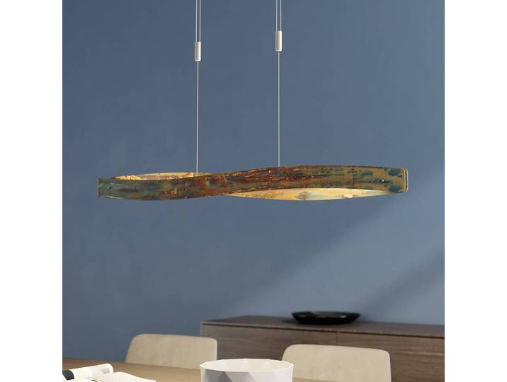Hängeleuchte Lian Quitani, dimmbar, braun / rost, für Wohn- / Esszimmer, Aluminium, Design