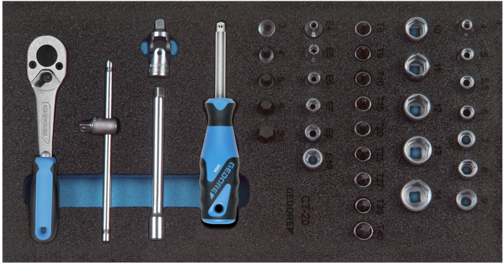 Gedore 1500 CT1-20 Steckschlüssel-Sortiment 1/4" in Check-Tool-Modul (2308967)