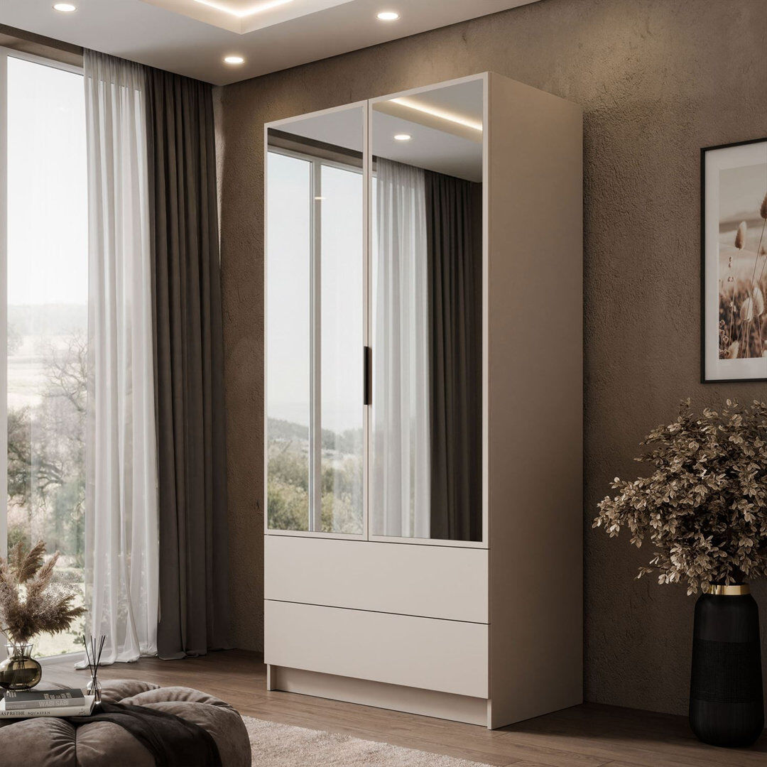 Brayden Studio 2 Door Wardrobe 210cm H X 100cm W X 57cm D
