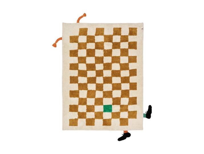 Kid s Concept Pippi Teppich kariert Khaki, 120x160 cm'