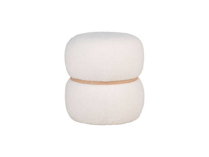 Sataya - pouf - en tissu bouclette - Blanc