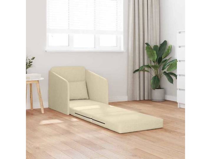 Chaise de Canapé - GUANG - Fauteuil-lit - 1 PERSONNE - Chaise au Sol - 2-en-1 - Crème 65x80x83 cm Tissu @@255