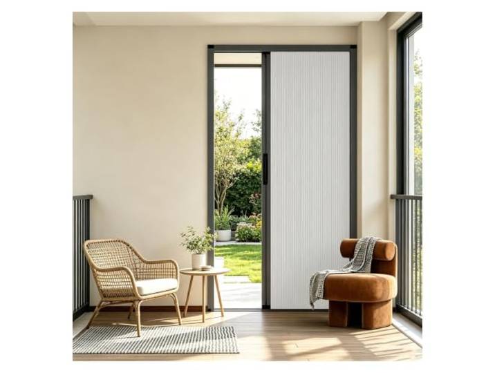 falttür Breite 61-91cm Falt Tür Raumteiler ohne Bohren platzsparend Schlafzimmer Küche Abstellraum Pantry Wohnbereich(White,28 x80 (71x203cm))