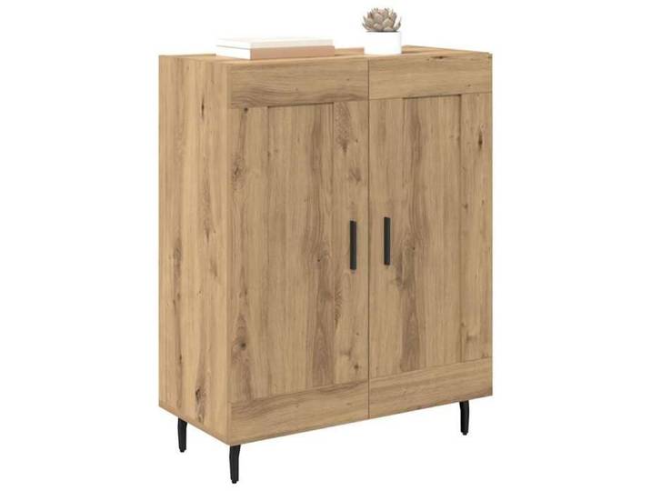 Buffet en chêne artisanal - - 69 5x34x90 cm - Chêne artisanal - 2 portes - Bois d'ingénierie et fer