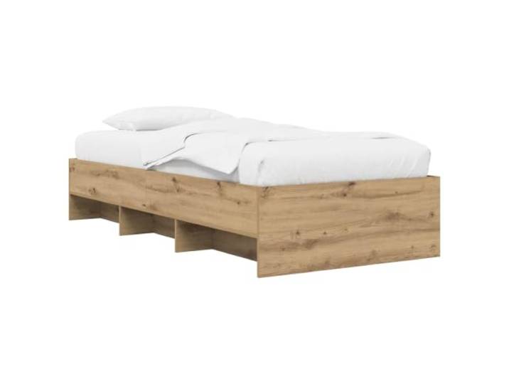PUGYNBK Bettgestell 80 x 200 cm Eiche Artisan Aus Holz, fester Lattenrost, modernes Design, einfache Montage