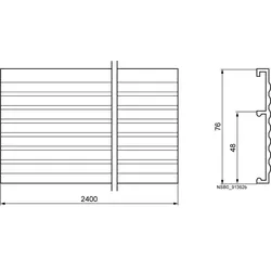 Siemens 8US19221JA00 Abschottprofil, geschlossen oben/unten 2400mm lang, 75mm breit