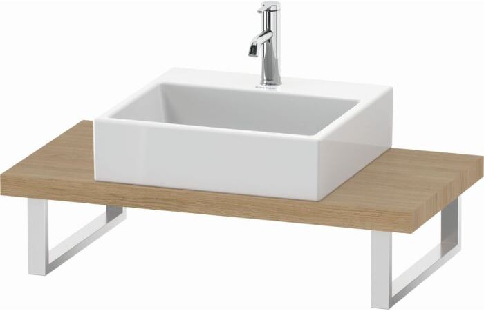 Duravit L-Cube Konsole LC100C03030 Stärke 4.5 cm, Eiche natur, für Aufsatzbecken, variabel
