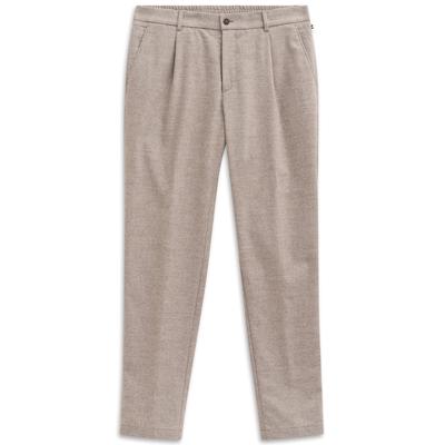 Anzughose BUGATTI "Tapered Fit", Herren, Gr. 54, Normalgrößen, beige (50, beige), 39% Wolle, 33% Polyester, 14% Viskose, 13% Polyamid, 1% Elasthan, unifarben, gerade, unten schmal, Hosen Anzughose, eleganter Wollmix