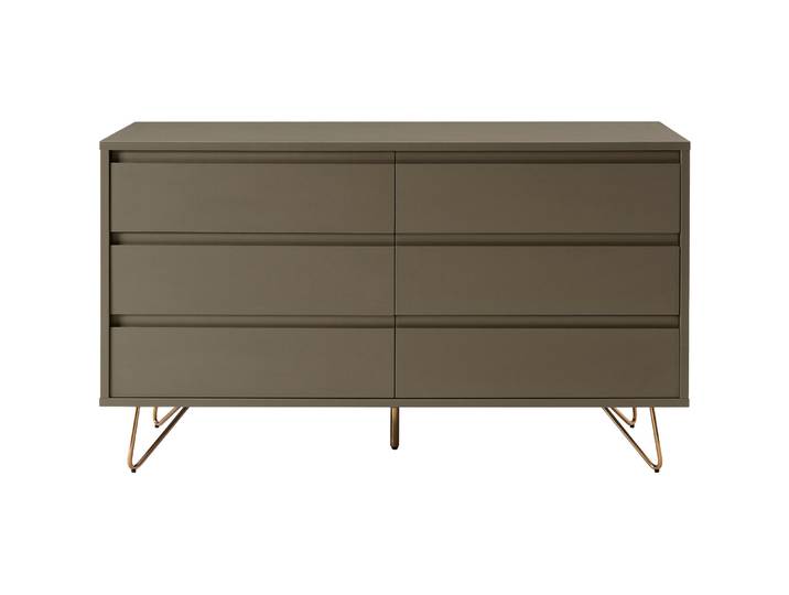 Kommode Austin Grau, Gold MDF, Metall B 120 H 70 cm - Kommode