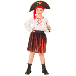 Kinder-Kostüm Piratin "Jenny", weiß/rot/schwarz
