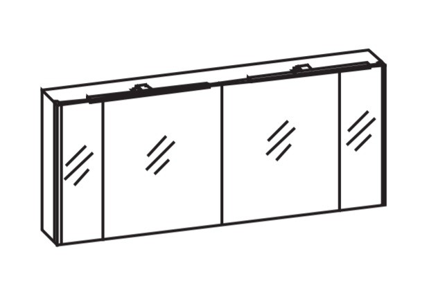 Artiqua LED-Spiegelschrank mit Farbtemperaturwechsel, Quarzgrau Hochglanz Touch, 074-SDT-2- 074-SDT-2-16-172