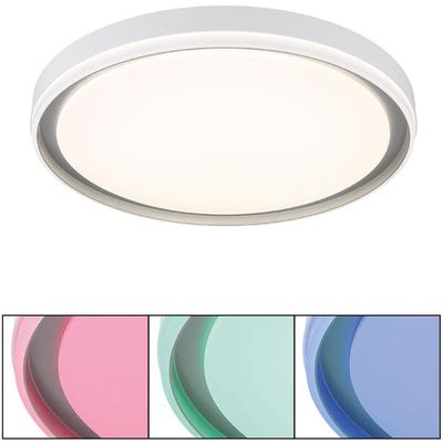 GLOBO LIGHTING Deckenleuchte "JANICE", weiß (weiß matt), 1, Ø 50cm H: 8cm, 1 Stk., Leuchten, Dimmbarer weißer LED-Deckenleuchte mit RGB Farbwechsler, Deckenleuchte