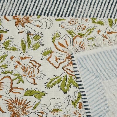 Fabdivine Hand Block Floral Print Waffle Weave Kitchen, Dining Room Use, Gift Hand Towel