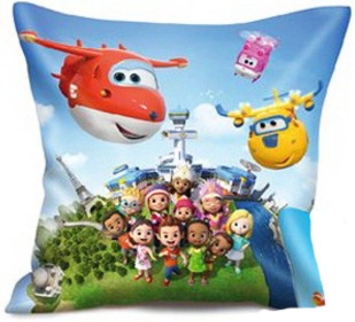 Super Wings hoofdkussen voor kinderen, 35 x 35 cm
