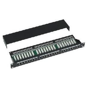 Datacom Patchpanel CAT5E 24p. / 1HE / STP / 19" / schwarz / verbindlich (502712125)