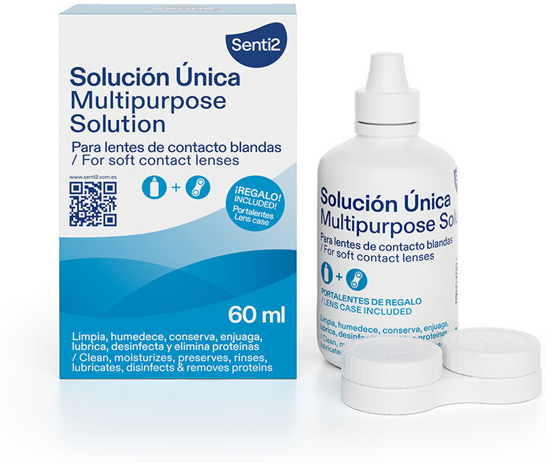 Senti2 Única solución con ácido hialurónico + portalentes 60 ml