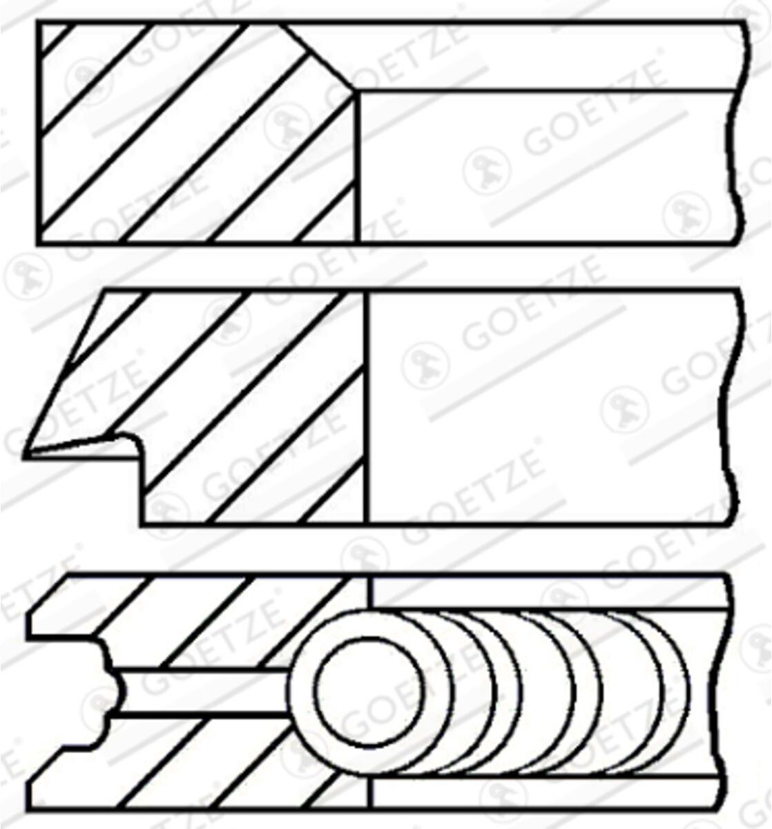 Goetze Engine Kolbenringsatz GOETZE 08-203100-00
