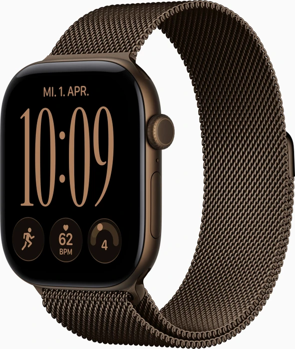 Apple Watch Series 12 Cellular 46 mm Dunkelbronze Aluminium mit Milanaise Armband Dunkelbronze - M/L
