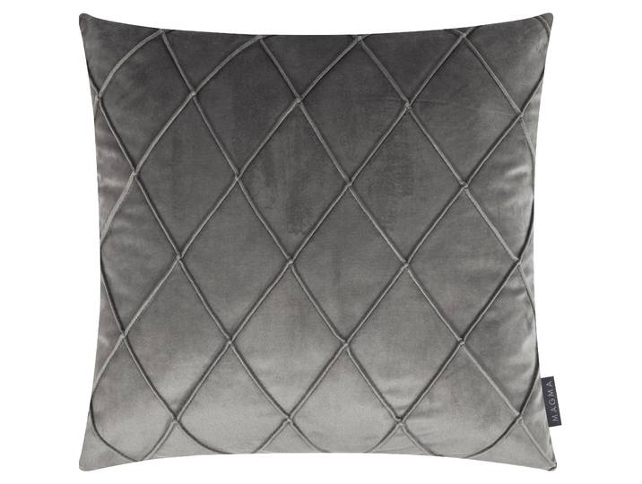 Dekokissen MAGMA HEIMTEX NOBLESS , grau, gesteppt kariert unifarben, B:50cm L:50cm, Polyester, Dekokissen_Sitzkissen_Kissenhüllen, Dekokissen, 50x50cm, Kissenhülle, Rauten-Steppung, modern, luxuriösen Look