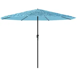 Helloshop26 - Sonnenschirm mit Stahlstange Sonnen- und Regenschutz 388 x 388 x 248 cm modernes Design blaues Polyester