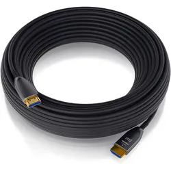 Primewire HDMI Kabel 2.0b Glasfaser, Typ A, Ultra HD Glasfaserkabel, 3-fach geschirmt, 4K, 3D, ARC, Ethernet (50 m), Videokabel, Schwarz, Grau