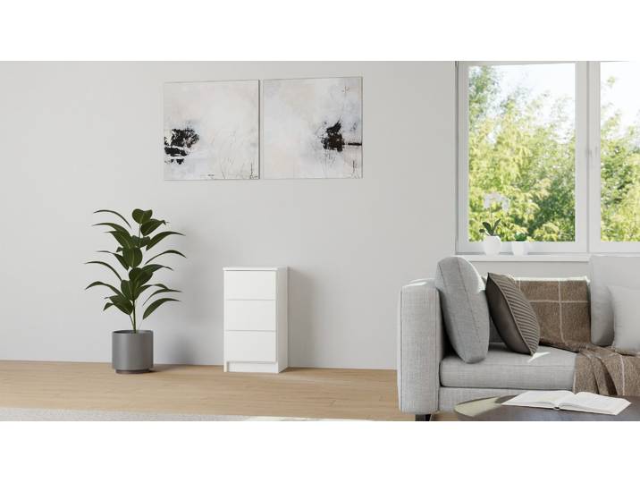Buffet coloré Pickawood MDF mélaminé MDF Blanc mat