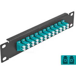 DELOCK 66768 - LWL Patchpanel, 10", 12-Port, LC Duplex, 1HE, schwarz