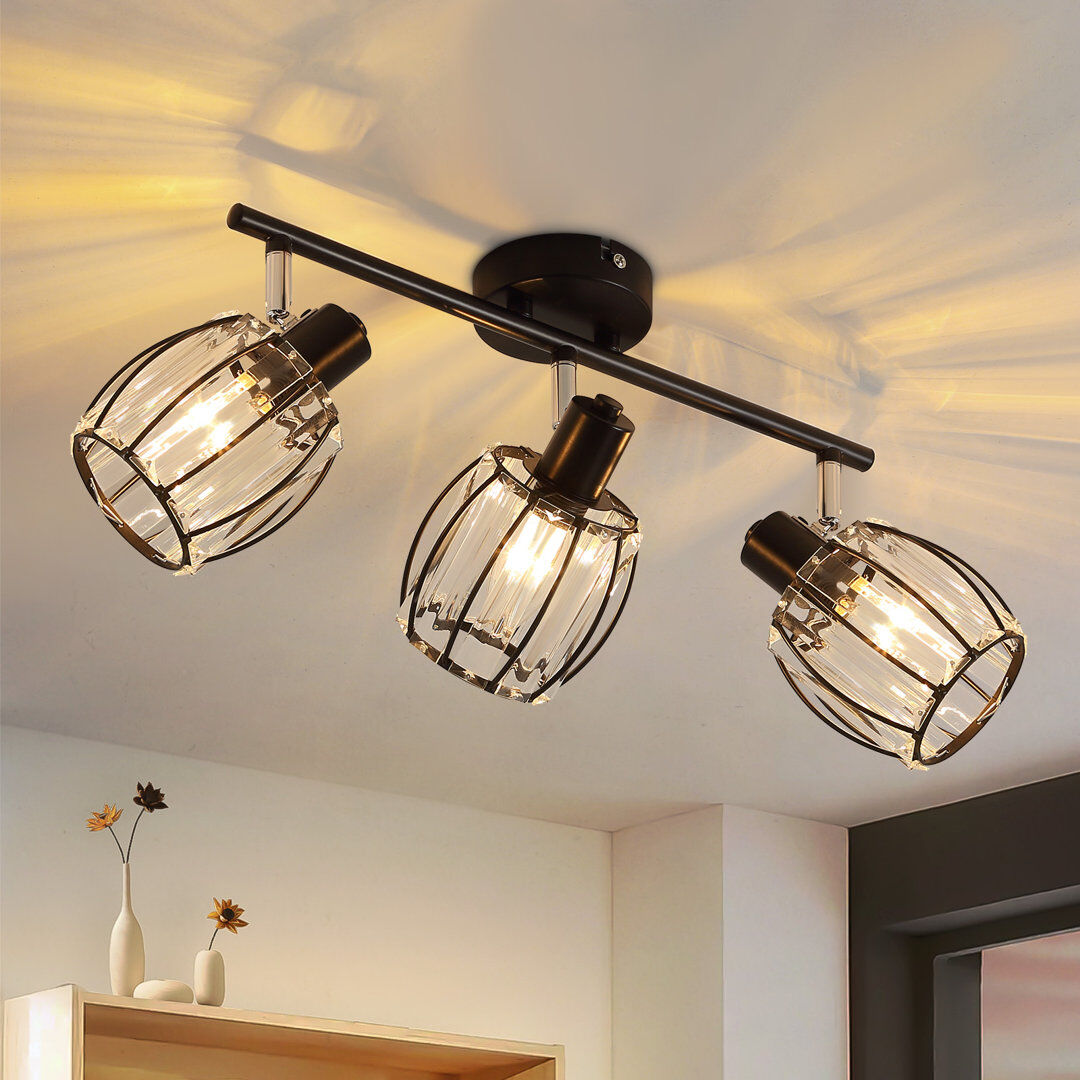 Metro Glass Spotlight Matte Black 21cm H X 40cm W X 11cm D