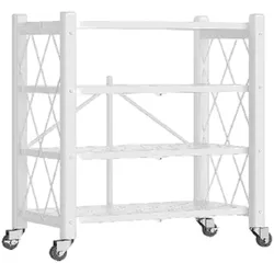 Joybos - Klappregal 4 Regale 71x34x125 cm Weiß