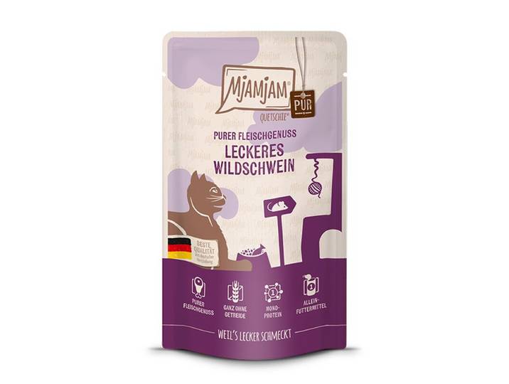 [Peut être servi frais pour l'été] MjAMjAM Quetschie Pur aliment humide pour chat sanglier 125 g