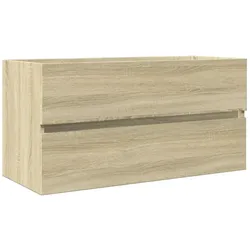 Helloshop26 - Moderner platzsparender wandmontierter Waschtischunterschrank 90 x 38 x 45 cm Sonoma-Eiche-Holzwerkstoff