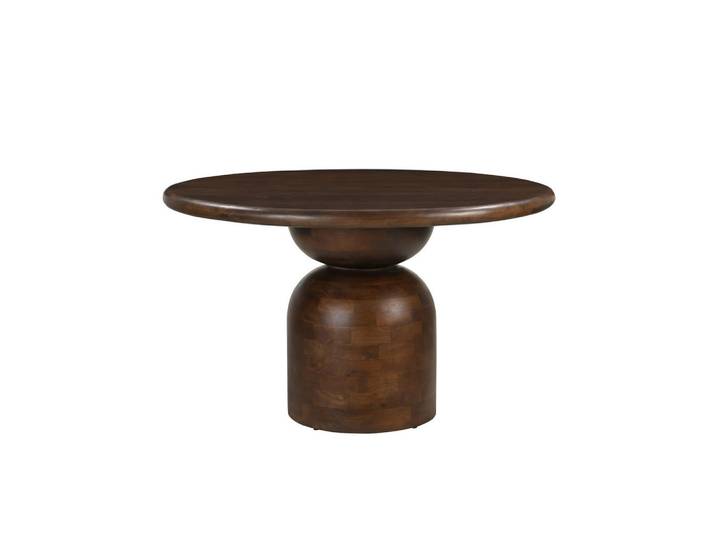 Mid.you Esstisch, Braun, Holz, Mangoholz, massiv, rund, Säule, 130x76x130 cm, Esszimmer, Tische, Esstische, Esstische rund