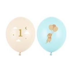 Partydeco Maus-Luftballons mit der Zahl 1, hellblau, 30 cm, 50 Stück (50x) (67018855)