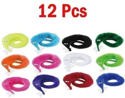 Uplifted Finds 6 24Pcs Twisty Worm Magic Toy Party Favor Furry String Worm Cat Teaser 12 Pcs