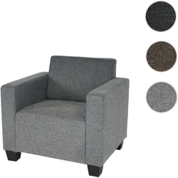 Sessel Loungesessel Lyon, Stoff/Textil ~ grau