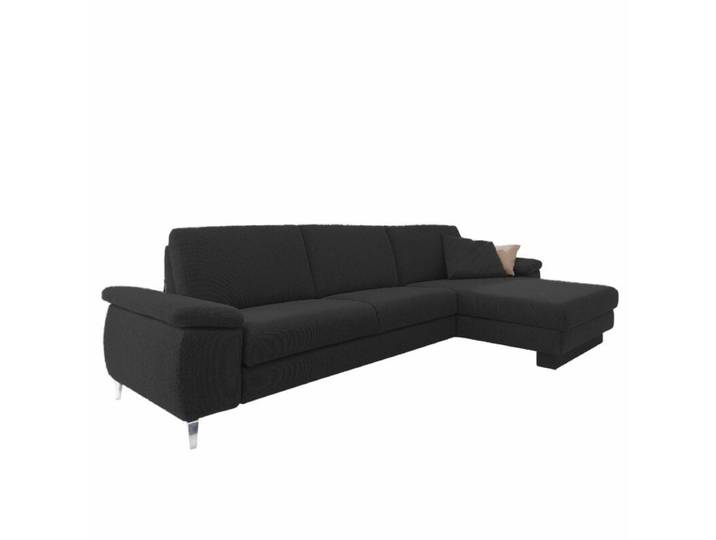 Akad'or Colombia Sofa - rechts - Textilgewebe Q2 uni black - Basis Modell manuelle Armteilverstellung, automatische Sitztiefenverstellung Modern