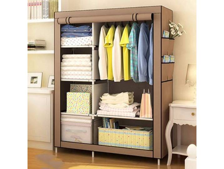 LigedamaiEU When The Quarter Kleiderschrank aus Vliesstoff, faltbar, tragbarer Aufbewahrungsschrank, multifunktional, staubdicht, feuchtigkeitsbeständiger Schrank(E)