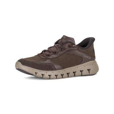 Slip-On Sneaker GABOR, Herren, Gr. 8, Textil, braun, Nubukleder, Veloursleder, Schuhe, Freizeitschuh, Halbschuh, Slipper mit sportiver Sohle, G-Weite