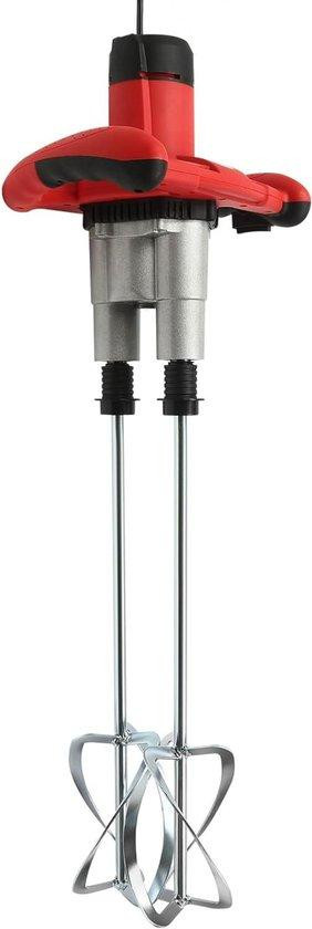 Dubbel Roerapparaat Betonmixer Handmixer met 6 Snelheden en 1800 Watt - Rood