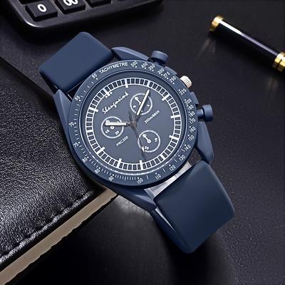 ModernMart Stylish Silicone Band Women Sports Watch With Quartz Movement & Three Dial Design blue