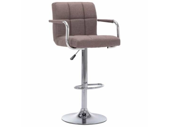 GPUTYGHN Barhocker 2 STK. Taupe Stoff, Höhenverstellbar, 360 Grad Drehbar Verchromtes Stahlgestell, Schaumstoffpolsterung, Fußstützen, Gasfeder, 360 Grad Drehung, leichte Montage