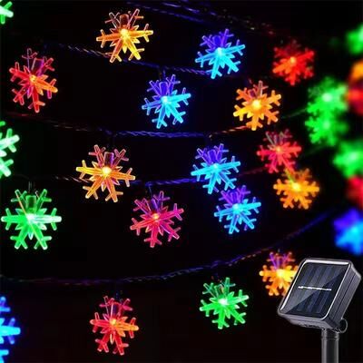 Inspired Living RadiantGlow Solar Snowflake String Lights (60 LED 8 Mode Outdoor Waterproof Fairy Lights) rgb 3.5m 10leds