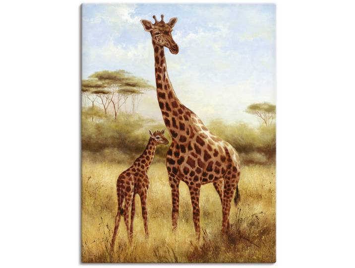 Leinwandbild ARTLAND Giraffe , braun (farbe bild(er): braun), B:30cm H:40cm, Bilder, Leinwandbild, auf Holzrahmen gespannt