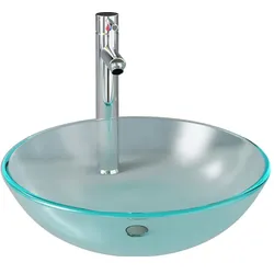 vidaXL Badezimmer Waschbecken Wasserhahn Ablaufgarnitur aus mattiertem